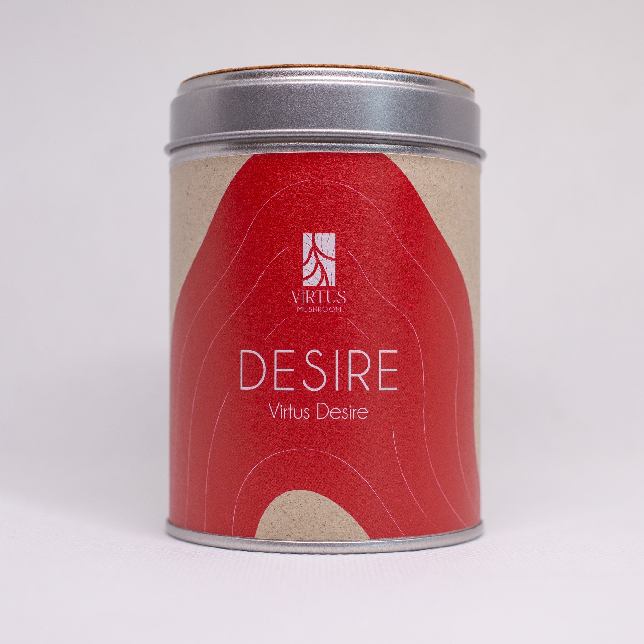 Polvere di Virtus Desire biologico italiano, confezione su sfondo bianco - Virtus Mushroom