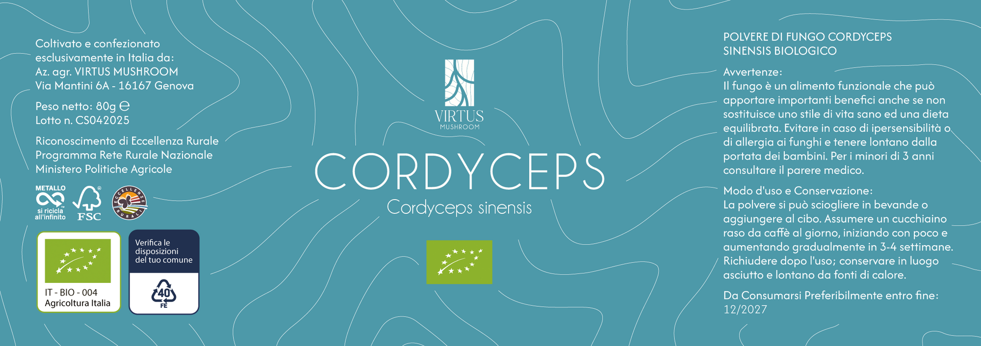 Cordyceps sinensis – Etichetta