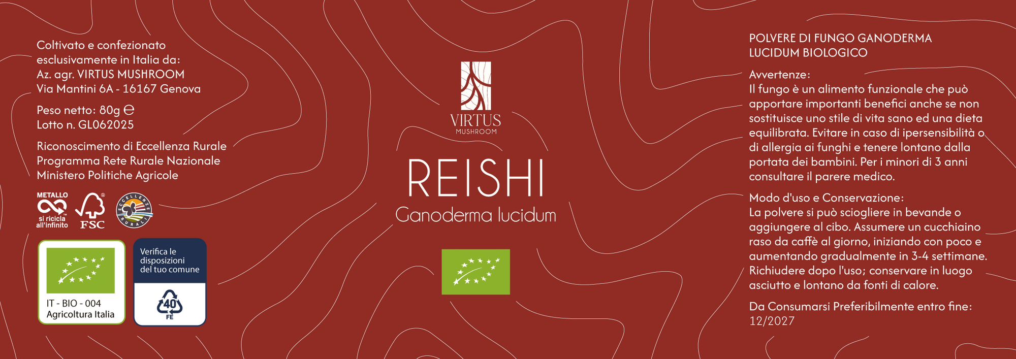 Reishi (Ganoderma lucidum) – Etichetta