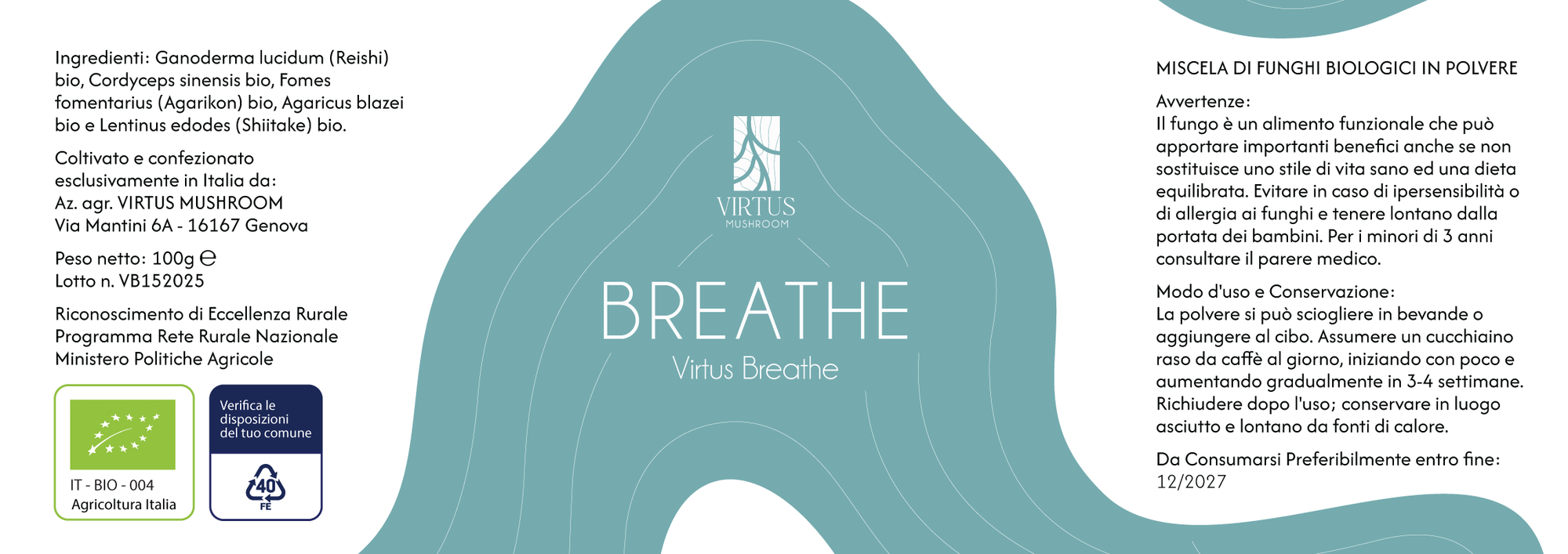 Virtus Breathe – Etichetta