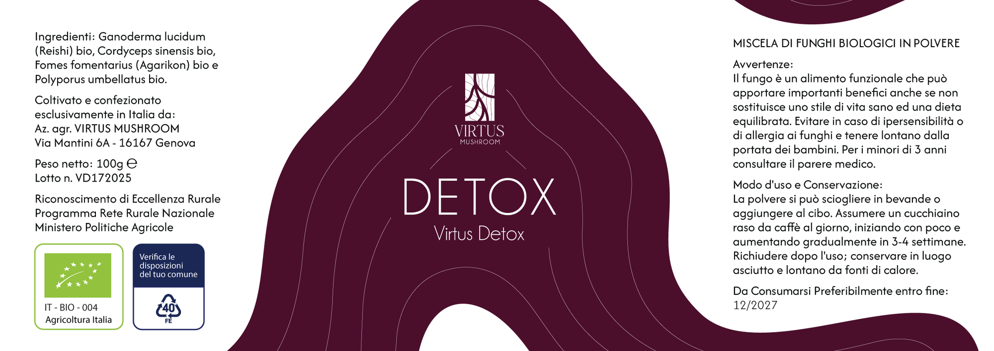 Virtus Detox – Etichetta