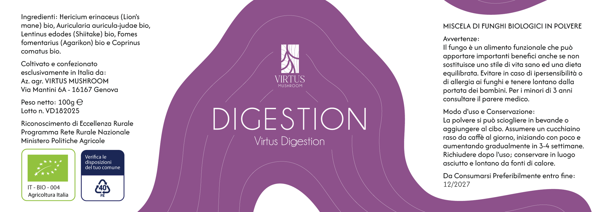 Virtus Digestion – Etichetta