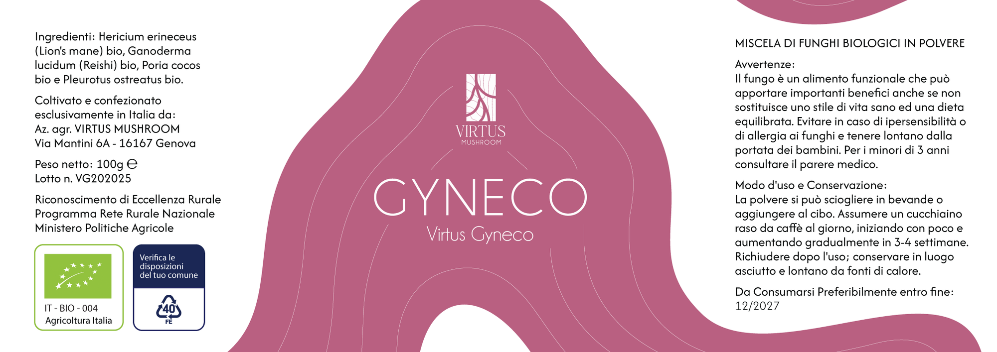 Virtus Gyneco – Etichetta