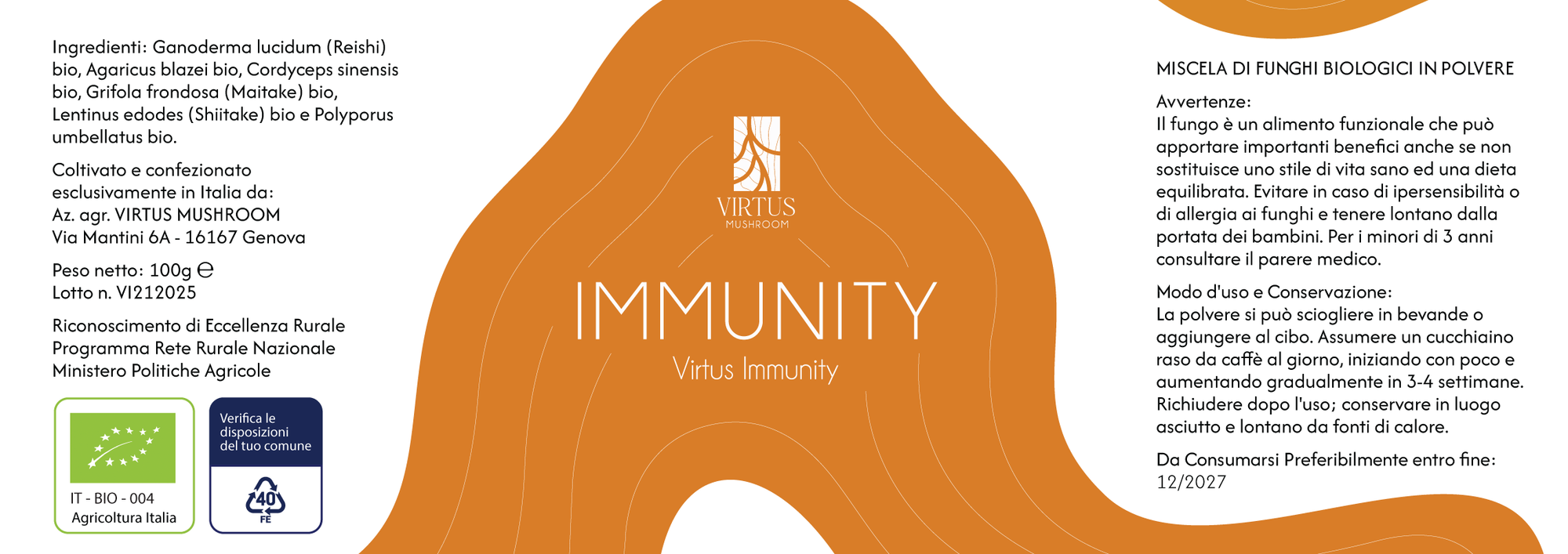 Virtus Immunity – Etichetta