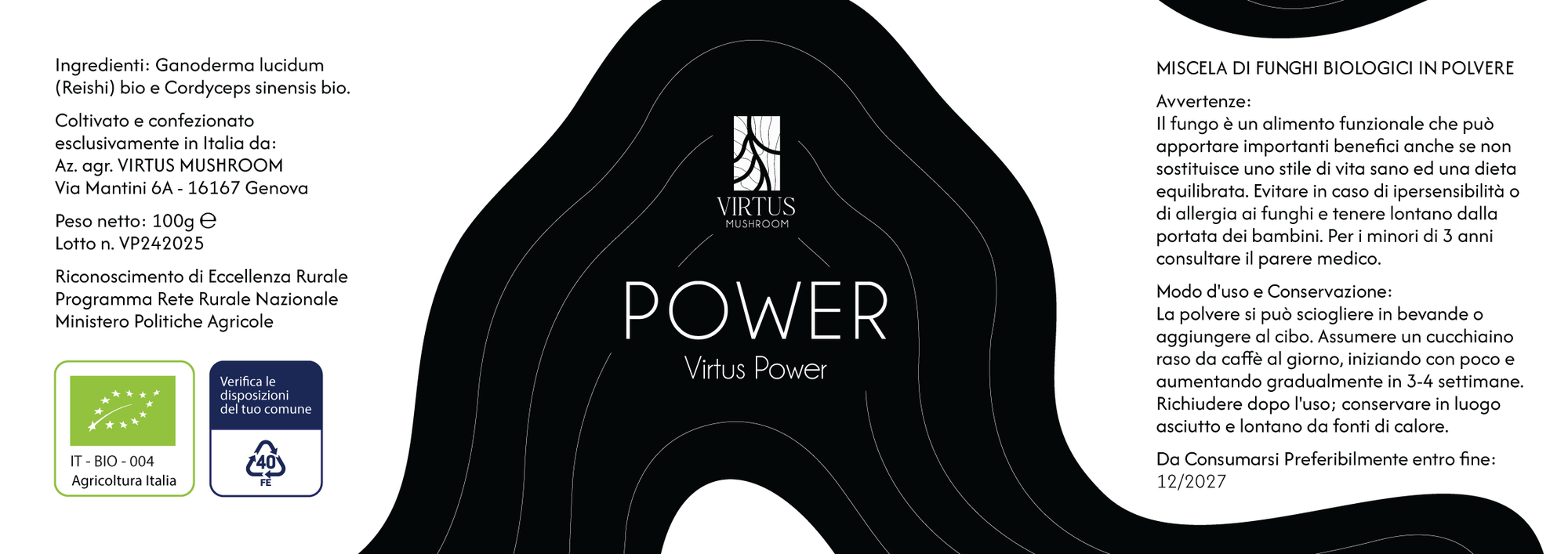 Virtus Power – Etichetta