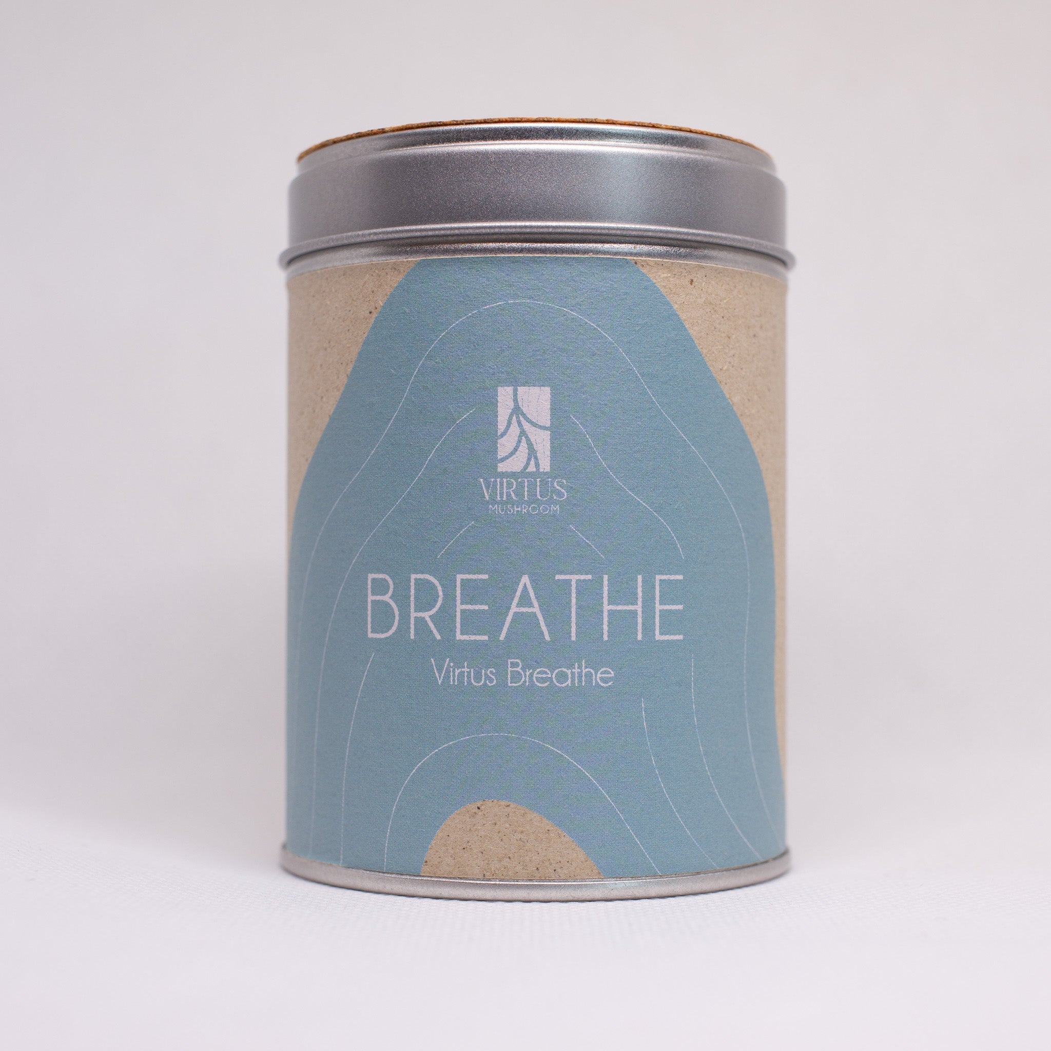 Virtus Breathe biologico: barattolo con tappo in sughero isolato su campo bianco - Virtus Mushroom