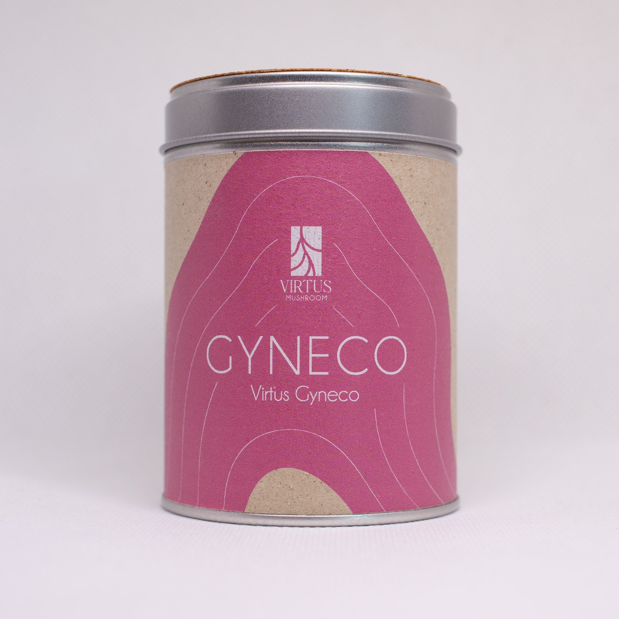 Polvere di Virtus Gyneco biologico italiano, confezione su sfondo bianco - Virtus Mushroom